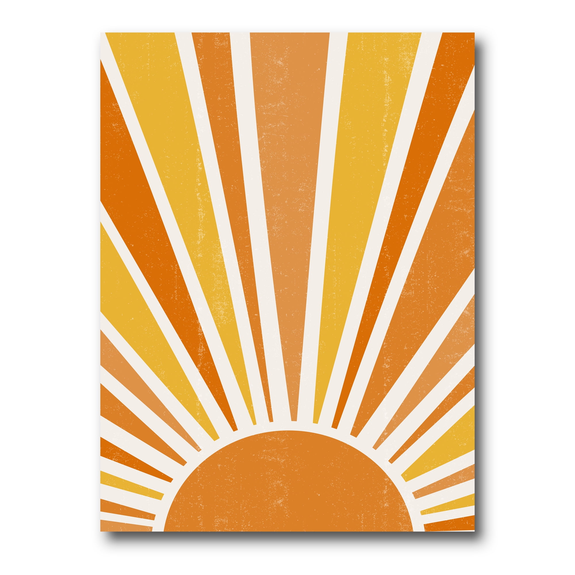 ミニマリストアート 太陽と自然 A4 Minimal Bright Shining Orange Sun Rays II 8 in x 12 in Painting