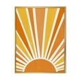 thumbnail image 1 of Designart 'Minimal Bright Shining Orange Sun Rays II' Modern Framed Canvas Wall Art Print, 1 of 5