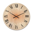 thumbnail image 1 of Designart 'Minimal Bright Shining Orange Sun Rays III' Modern Wood Wall Clock, 1 of 5