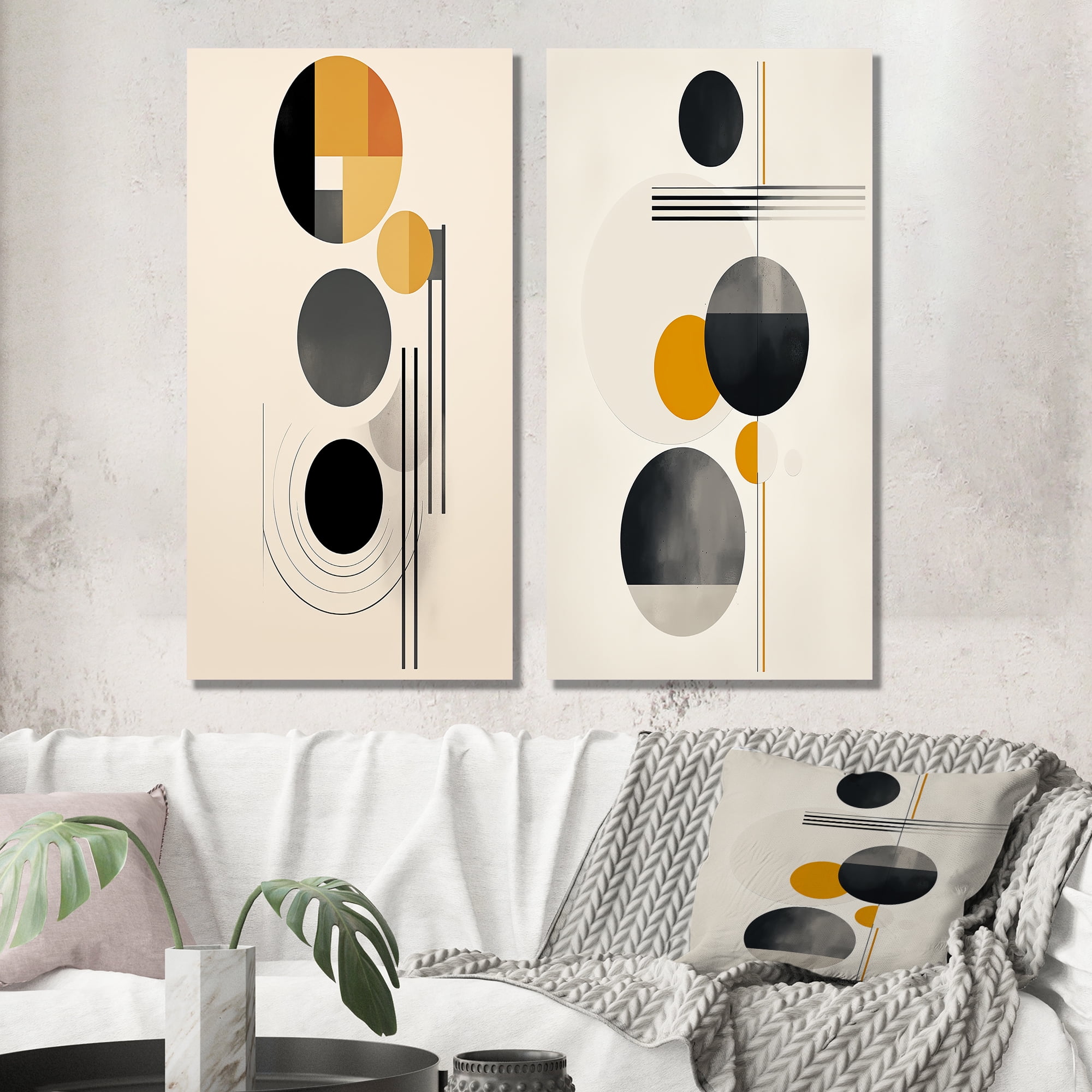 Designart "Minimal Circular Geometric Art II" Modern Geometric Wall Art