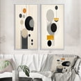 thumbnail image 1 of Designart "Minimal Circular Geometric Art X" Modern Geometric Framed Wall Art Set Of 2 - Modern Yellow Frame Gallery Set For Office Decor, 1 of 6