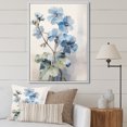 thumbnail image 1 of Designart "Minimal Expression Of Geraniums: Blue And White I" Geraniums Floater Framed Wall Decor, 1 of 5