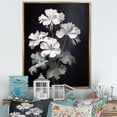 thumbnail image 1 of Designart "Minimal Expression Of Geraniums In Black And White" Geraniums Floater Framed Canvas Art Print, 1 of 5