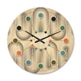 thumbnail image 1 of Designart 'Minimal Geometric Retro Curved Ornament I' Mid-Century Modern Wood Wall Clock, 1 of 5