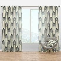 Designart 'Minimal Geometric Retro Curved Ornament II' Mid-Century Modern Curtain Panel
