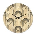 thumbnail image 1 of Designart 'Minimal Geometric Retro Curved Ornament II' Mid-Century Modern Wood Wall Clock, 1 of 5