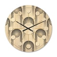 thumbnail image 1 of Designart 'Minimal Geometric Retro Curved Ornament II' Mid-Century Modern Wood Wall Clock, 1 of 5