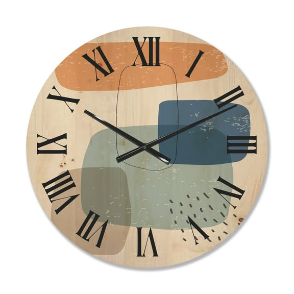 Designart 'Minimal Geometric and Elementary Organic Compostions XXXXXXXX' Modern Wood Wall Clock