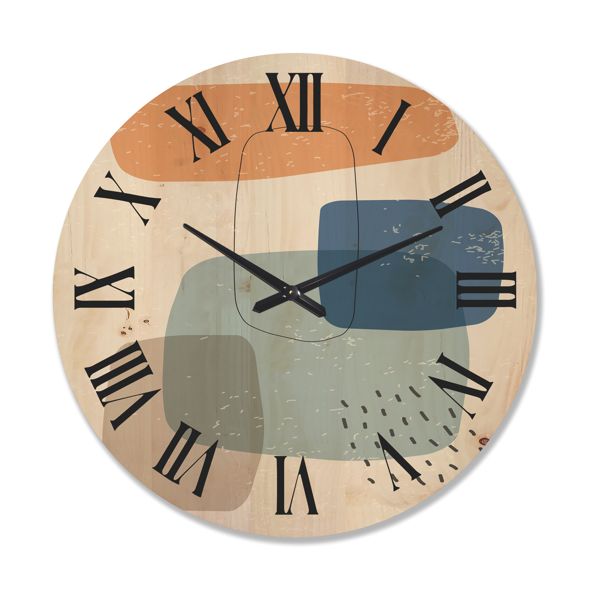 Designart 'Minimal Geometric and Elementary Organic Compostions XXXXXXXX' Modern Wood Wall Clock