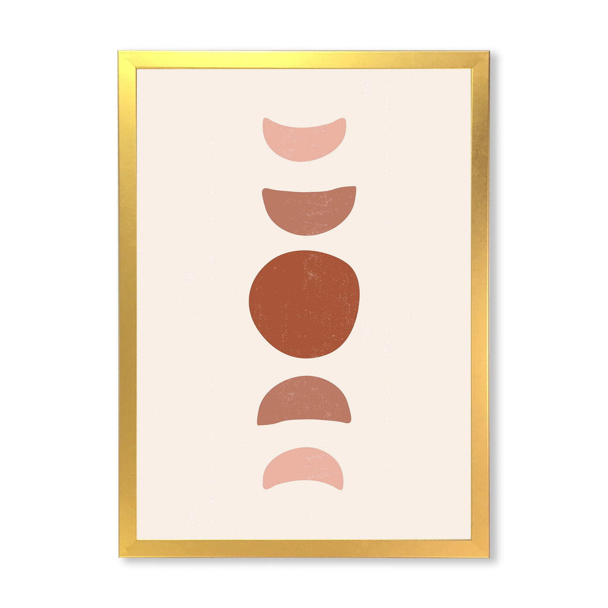 Designart 'Minimal Moon Phases On White' Modern Framed Art Print