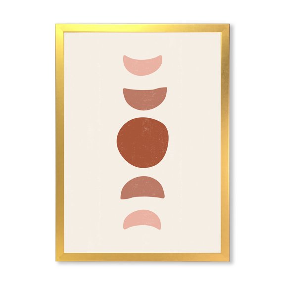 Designart 'Minimal Moon Phases On White' Modern Framed Art Print