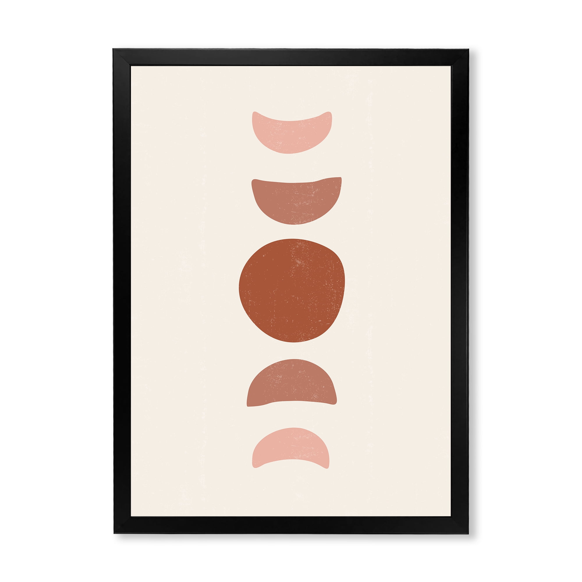 Designart 'Minimal Moon Phases On White' Modern Framed Art Print