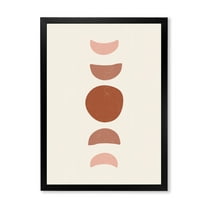 Designart 'Minimal Moon Phases On White' Modern Framed Art Print