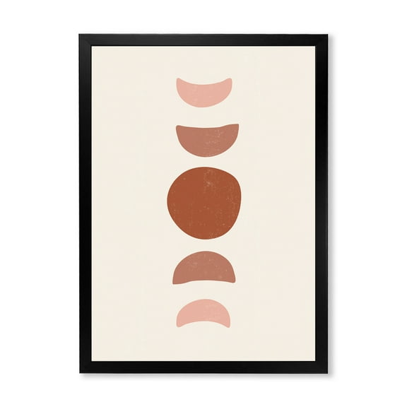 Designart 'Minimal Moon Phases On White' Modern Framed Art Print