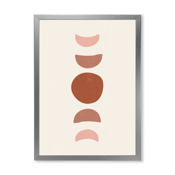 Designart 'Minimal Moon Phases On White' Modern Framed Art Print