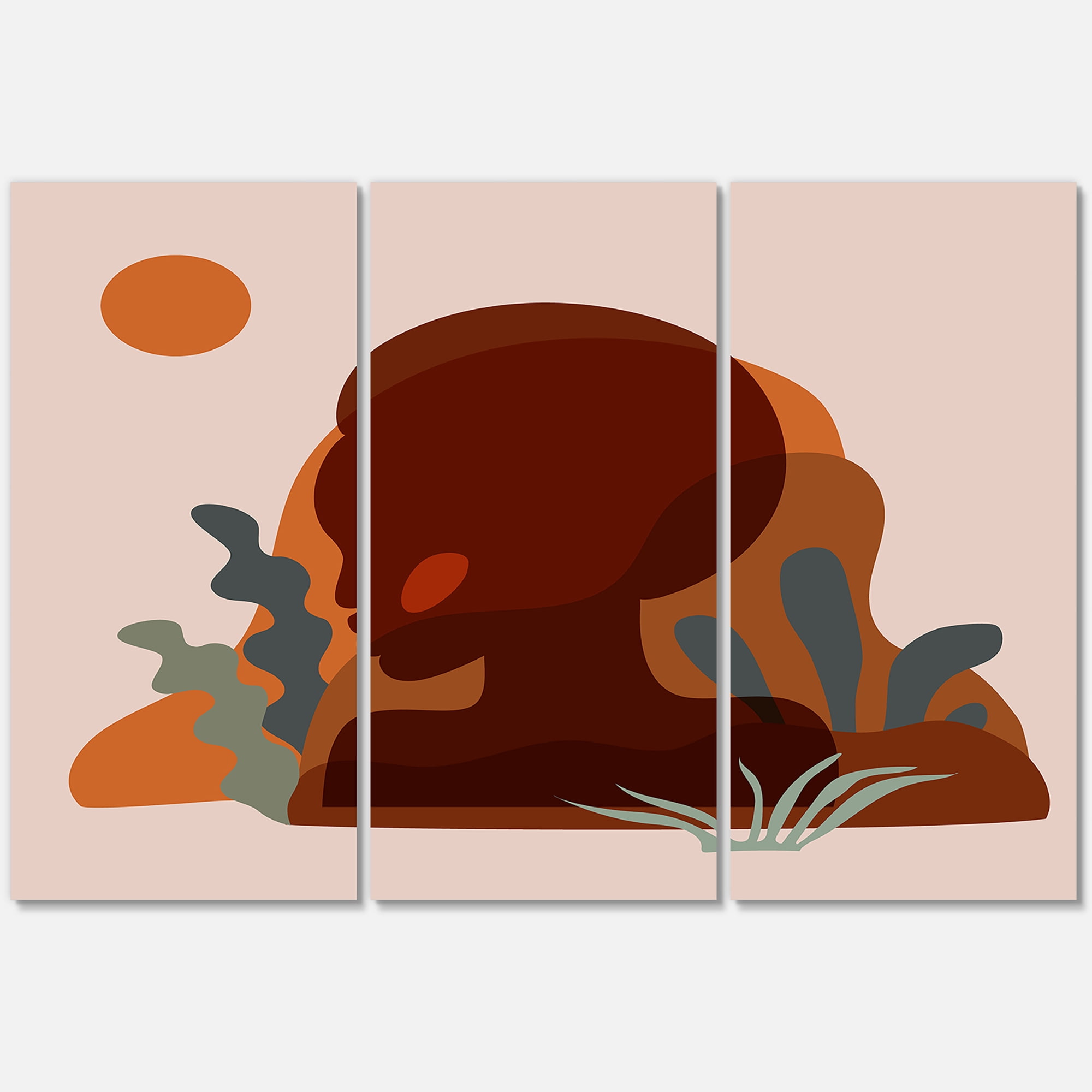 Designart ' Minimal Silhouette Of African American Woman ' Modern Canvas Wall Art Print