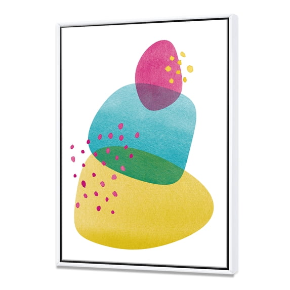 Designart ' Minimal Spots Balance I ' Contemporary Framed Canvas