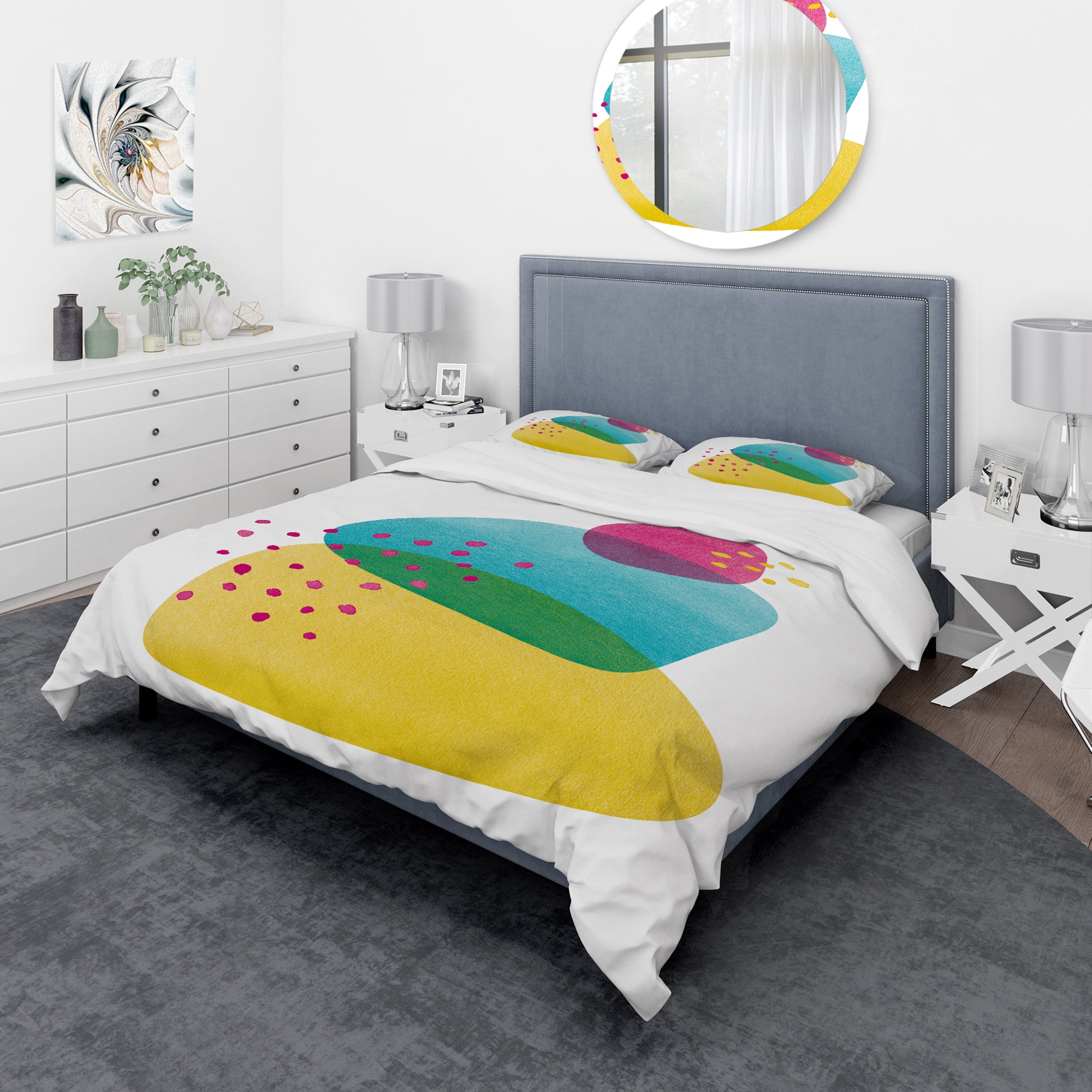 Designart 'Minimal Spots Balance I' Geometric Duvet Cover Set