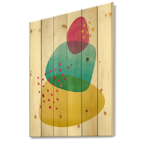Designart 'Minimal Spots Balance I' Mid-Century Modern Print