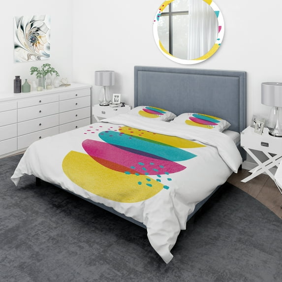 Designart 'Minimal Spots Balance II' Geometric Duvet Cover Set