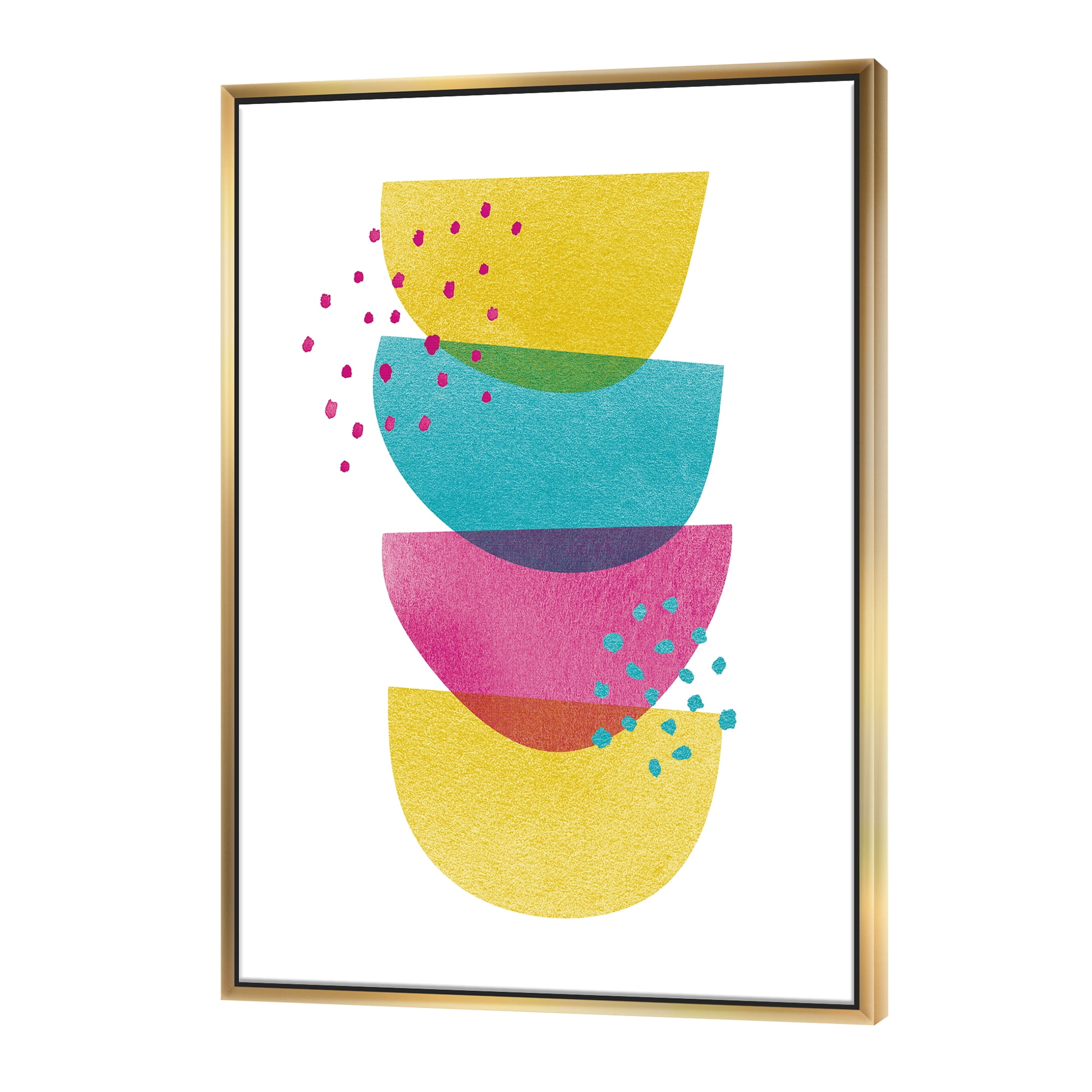 Designart ' Minimal Spots Balance II ' MidCentury Modern Framed Canvas