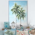 thumbnail image 1 of Designart "Minimalims Palm Trees Green II" Floral Floater Framed Canvas Print, 1 of 7