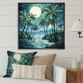 thumbnail image 1 of Designart "Minimalims Palm Trees Green IV" Floral Floater Framed Canvas Print, 1 of 7