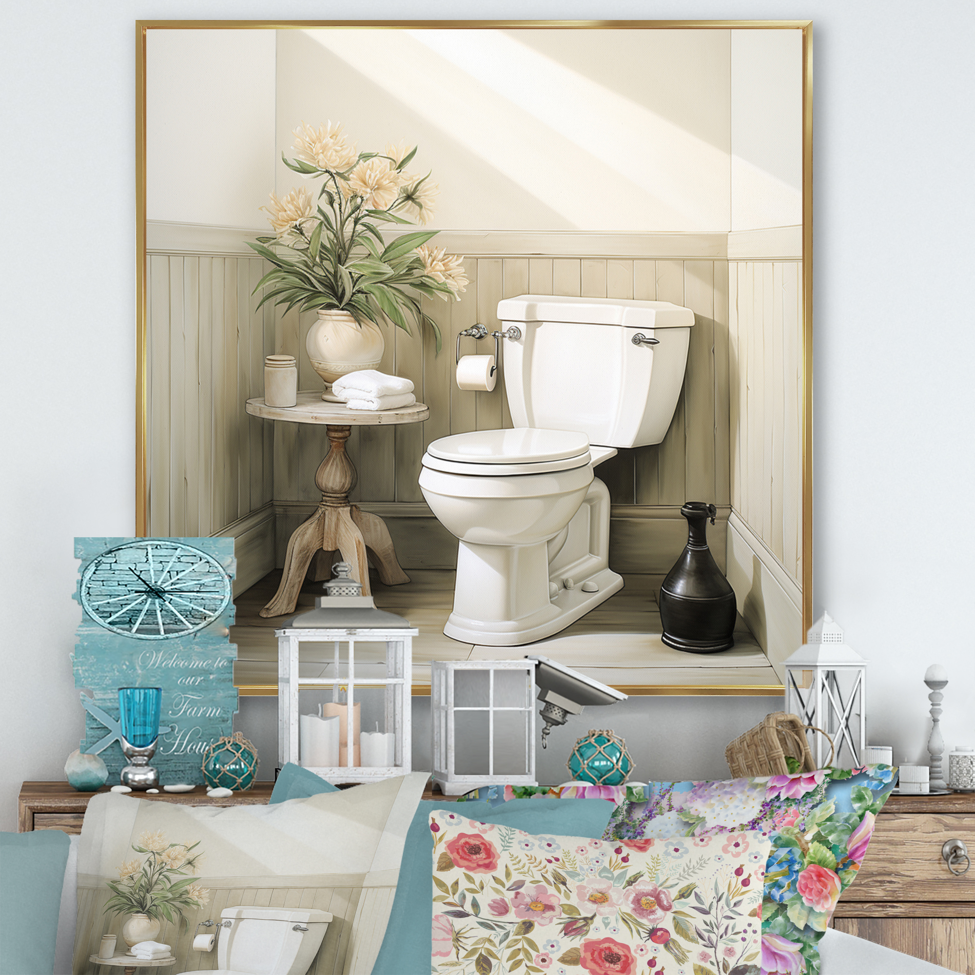 Designart "Minimalism Art Toilet Serenity in Simplicity I" Bath ...