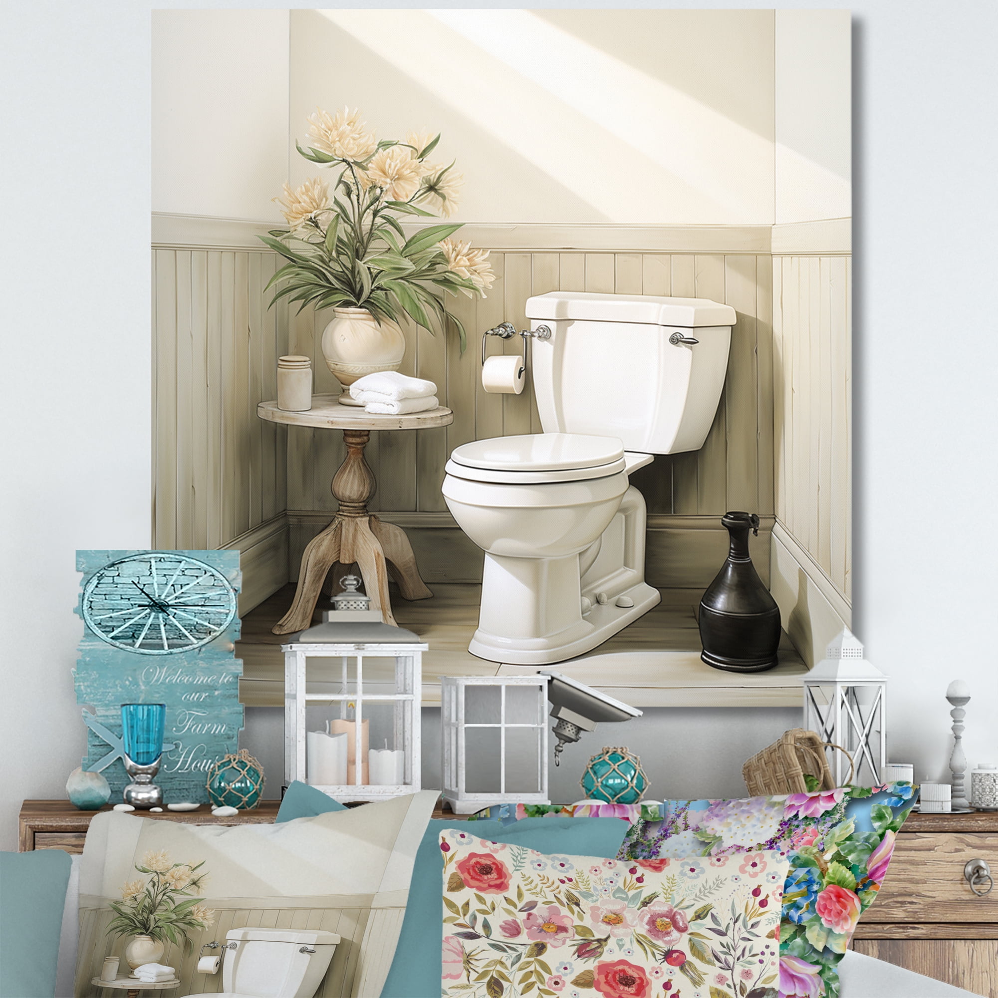 Designart "Minimalism Art Toilet Serenity in Simplicity I" Bath ...