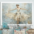 thumbnail image 1 of Designart "Minimalism Ballerina In Beige And Gold" Ballet Picture Framed Canvas Wall Art, 1 of 5