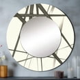 thumbnail image 1 of Designart "Minimalism in Black and White IV" Abstract Shapes Rund Mirror For Wall Decor - Large Black Round Printed Mirror - Modern Round Mirror 23" x 23" Inch, 1 of 5