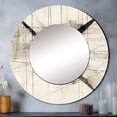thumbnail image 1 of Designart "Minimalism in Black and White VI" Abstract Shapes Black Large Round Mirror - Round Mirror Wall Décor - Modern Round Printed Mirror 23" x 23" Inch, 1 of 5