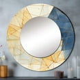 thumbnail image 1 of Designart "Minimalism in Blue and Gold II" Abstract Shapes Rund Mirror For Wall Decor - Large Blue Round Print Mirror - Round Modern Mirror 23" x 23" Inch - Wall Mounted Round Large Mirror, 1 of 5