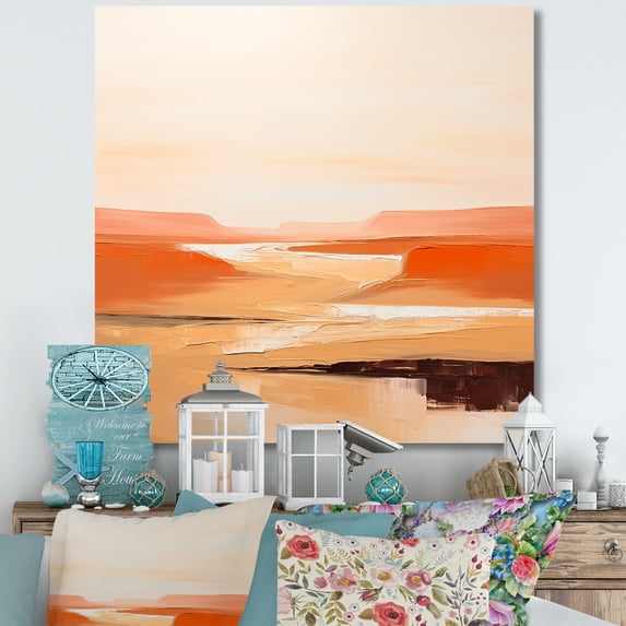 Designart "Minimalism: Brown Canyon Calm" Canyon Wall Art Prints