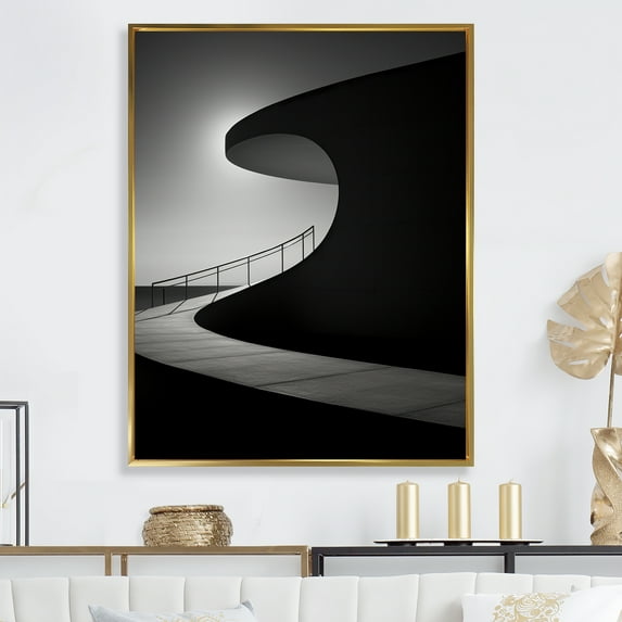Designart "Minimalism Building Scenery" City Buildings Floater Framed Wall Art Living Room