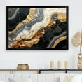 thumbnail image 1 of Designart "Minimalism Chrome Gold And Black Potteries IV" Abstract Spirals Picture Framed Canvas Wall Art, 1 of 5