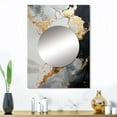thumbnail image 1 of Designart "Minimalism Chrome White And Gold Potteries" Abstract Spirals Mirror Wall Decor - Modern White Abstract Living Room Wall Mirror Art - 32" x 24" Inch, 1 of 5