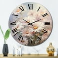 thumbnail image 1 of Designart "Minimalism Daisy expression I" Landscapes Oversized Wall Clock, 1 of 5