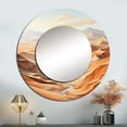 thumbnail image 1 of Designart "Minimalism Embrace Of Desert Dreams" Minimalism Beige Large Round Mirror - Round Bedroom Mirror Wall Decor - Modern Round Printed Mirror - 29" x 29", 1 of 6