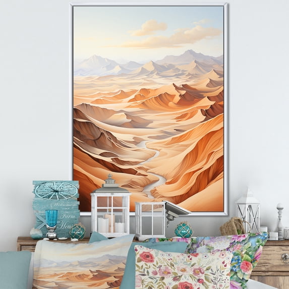 Designart "Minimalism Embrace Of Desert Dreams" Minimalism Floater Framed Canvas Prints