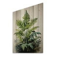 thumbnail image 1 of Designart "Minimalism Ferns Verdant gracefulness III" Floral & Botanical Print on Natural Pine Wood, 1 of 5