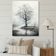 thumbnail image 1 of Designart "Minimalism Grey Tree silence I" Landscape Trees Wall Art Living Room, 1 of 5