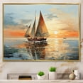 thumbnail image 1 of Designart "Minimalism Sailboat flow I" Sailing Boat Floater Framed Wall Art Living Room, 1 of 7