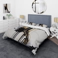 thumbnail image 1 of Designart "Minimalism in Gold II" Abstract Bedding Covert Set - Modern Black Geometric Bed Set With 2 Shams, 1 of 6