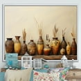 thumbnail image 1 of Designart "Minimalism in Pottery Formation with Brown" Geometric Framed Wall Art - Bohemian Brown Boho Pottery Entryway Framed Wall Art, 1 of 6