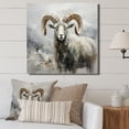 thumbnail image 1 of Designart "Minimalist Adventure of Mountain Goat II" Animals Wall Art - Modern Grey Goat Entryway Wall Art Print, 1 of 6