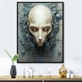 thumbnail image 1 of Designart "Minimalist Alien Skull Art II" Aliens Floater Framed Canvas Prints, 1 of 5