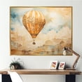 thumbnail image 1 of Designart "Minimalist Balloon Expeditions I" Hot Air Balloon Floater Framed Canvas Wall Art, 1 of 5