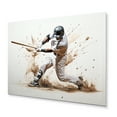 thumbnail image 1 of Designart "Minimalist Baseball Swing I" Sports Metal Wall Art Prints, 1 of 5