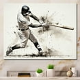 thumbnail image 1 of Designart "Minimalist Baseball Swing II" Sports Wall Art Living Room, 1 of 5
